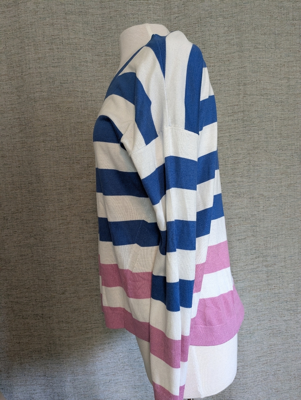 United Colors of Benetton Striped Drop Shoulder Lightweight Sweater Large - Picture 4 of 8